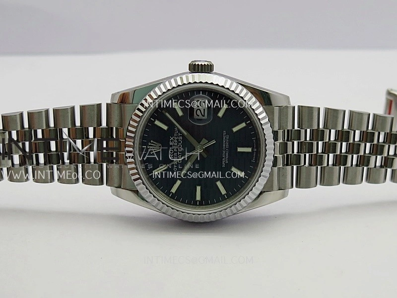 DateJust 36mm 126234 904 SS V2 QF 1:1 Best Edition Blue Fluted Dial Stick Marker On Jubilee Bracelet SH3235