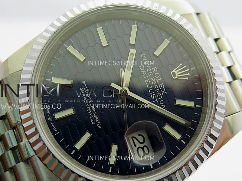 DateJust 36mm 126234 904 SS V2 QF 1:1 Best Edition Blue Fluted Dial Stick Marker On Jubilee Bracelet SH3235