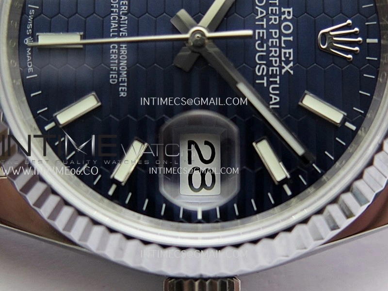 DateJust 36mm 126234 904 SS V2 QF 1:1 Best Edition Blue Fluted Dial Stick Marker On Jubilee Bracelet SH3235