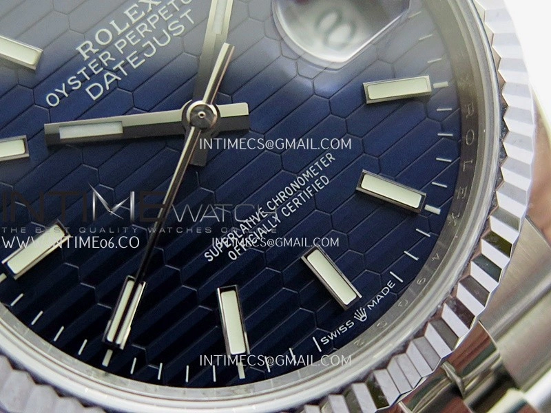 DateJust 36mm 126234 904 SS V2 QF 1:1 Best Edition Blue Fluted Dial Stick Marker On Jubilee Bracelet SH3235