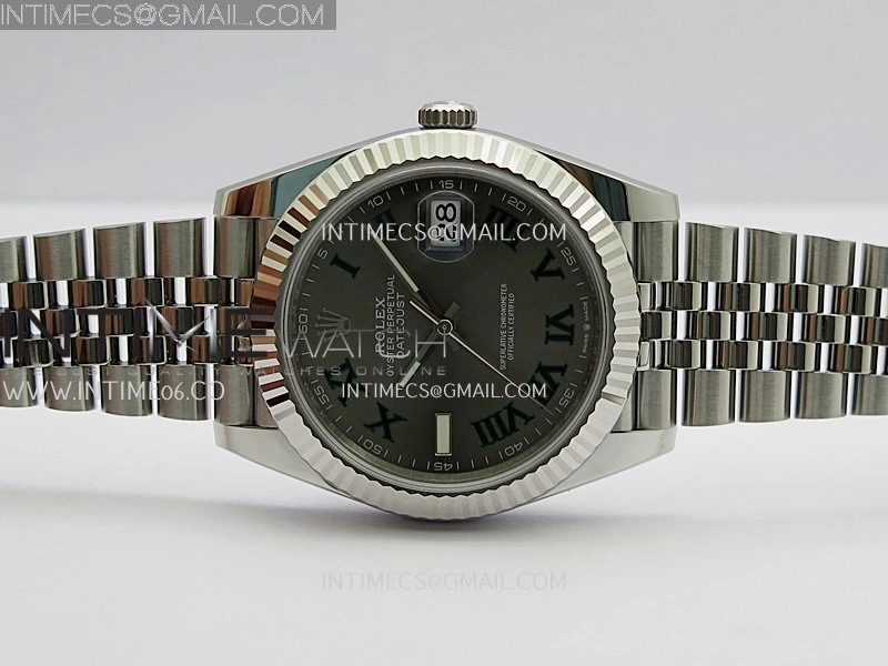 DateJust 41 126334 904L SS V2 VSF 1:1 Best Edition Gray Dial Green Roman Marker On Jubilee Bracelet DD3235