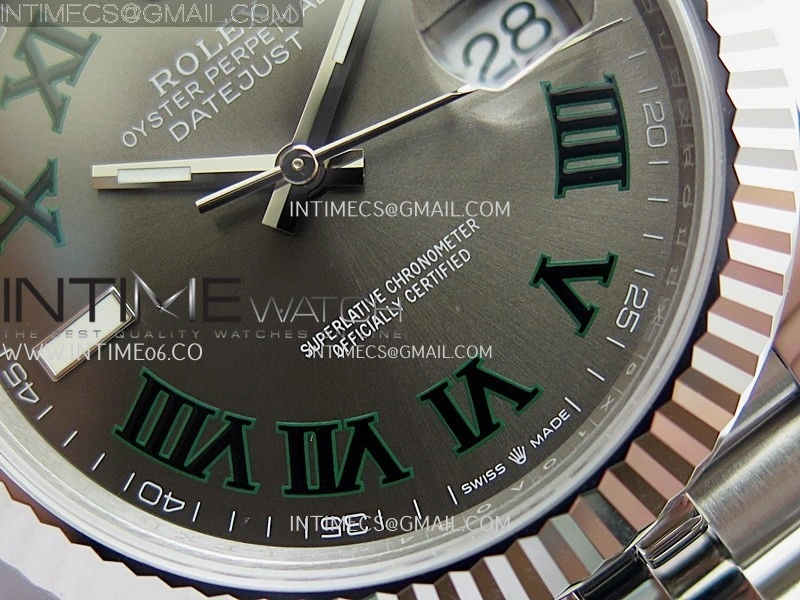 DateJust 41 126334 904L SS V2 VSF 1:1 Best Edition Gray Dial Green Roman Marker On Jubilee Bracelet DD3235