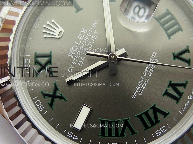 DateJust 41 126334 904L SS V2 VSF 1:1 Best Edition Gray Dial Green Roman Marker On Jubilee Bracelet DD3235