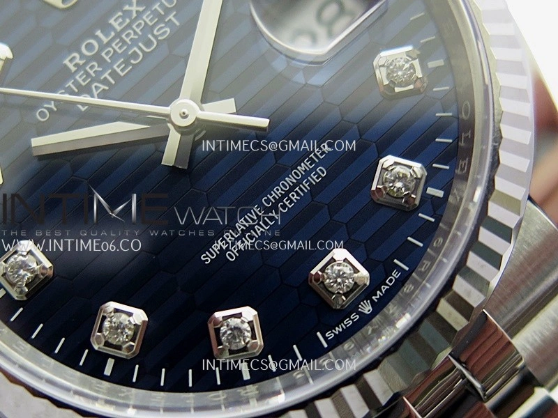 DateJust 36mm 126234 904L SS VF 1:1 Best Edition Blue Fluted Dial Diamond Markers On Jubilee Bracelet DD3235