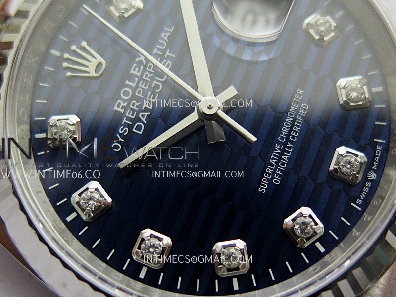 DateJust 36mm 126234 904L SS VF 1:1 Best Edition Blue Fluted Dial Diamond Markers On Jubilee Bracelet DD3235