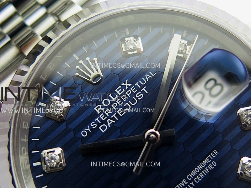 DateJust 36mm 126234 904L SS VF 1:1 Best Edition Blue Fluted Dial Diamond Markers On Jubilee Bracelet DD3235