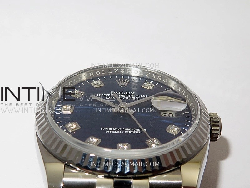 DateJust 36mm 126234 904L SS VF 1:1 Best Edition Blue Fluted Dial Diamond Markers On Jubilee Bracelet DD3235
