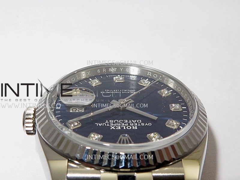DateJust 36mm 126234 904L SS VF 1:1 Best Edition Blue Fluted Dial Diamond Markers On Jubilee Bracelet DD3235