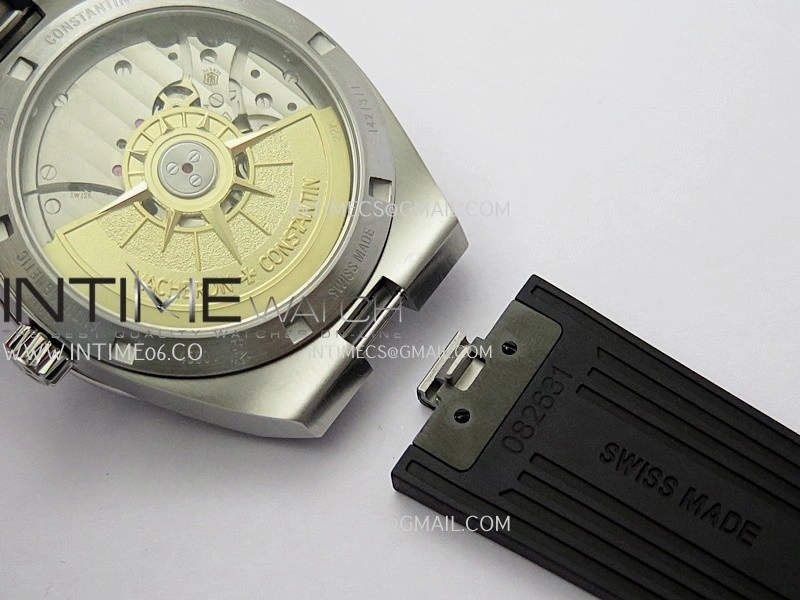 Overseas 4500V SS ZF 1:1 Best Edition Silver Dial on Black Rubber Strap Asian Super Clone 5100 V2