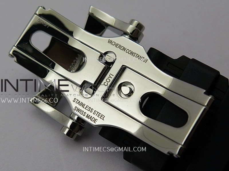Overseas 4500V SS ZF 1:1 Best Edition Silver Dial on Black Rubber Strap Asian Super Clone 5100 V2
