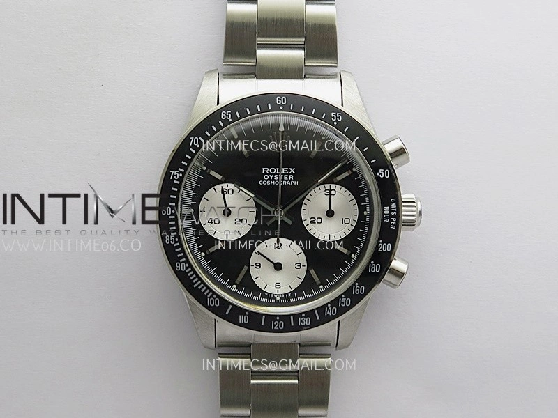 Daytona 6263 SS Black Bezel MSF Best Edition Black Dial Silver Subdials On SS Bracelet Venus 75