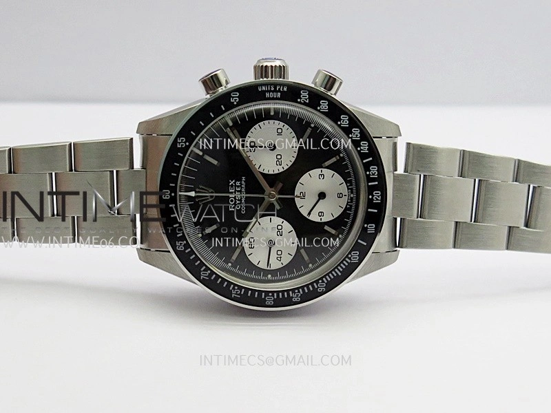 Daytona 6263 SS Black Bezel MSF Best Edition Black Dial Silver Subdials On SS Bracelet Venus 75