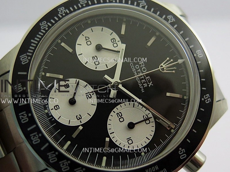 Daytona 6263 SS Black Bezel MSF Best Edition Black Dial Silver Subdials On SS Bracelet Venus 75