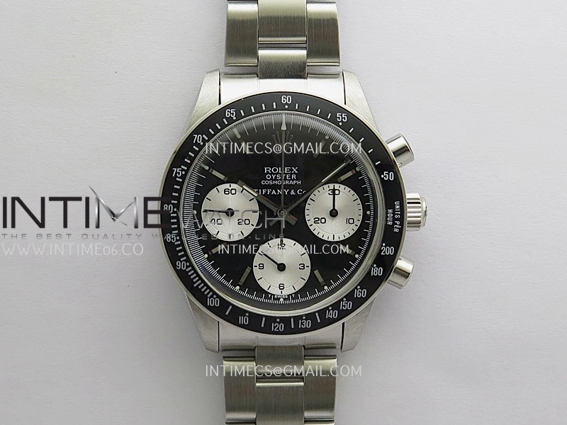 Daytona 6263 Tiffany SS Black Bezel MSF Best Edition Black Dial Silver Subdials On SS Bracelet Venus 75