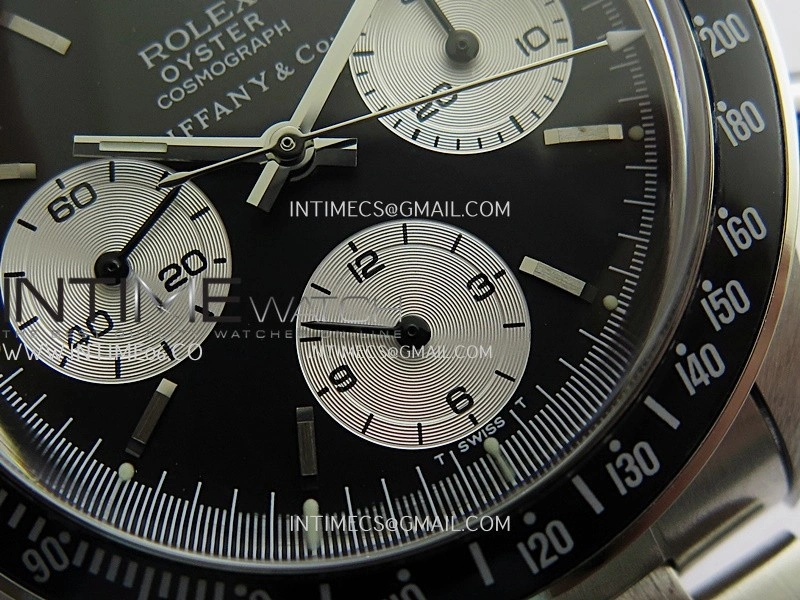 Daytona 6263 Tiffany SS Black Bezel MSF Best Edition Black Dial Silver Subdials On SS Bracelet Venus 75