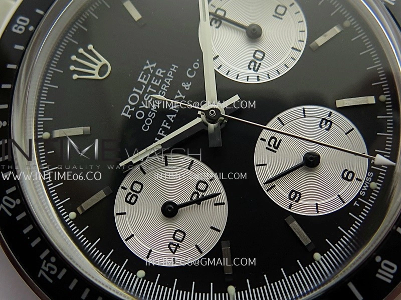 Daytona 6263 Tiffany SS Black Bezel MSF Best Edition Black Dial Silver Subdials On SS Bracelet Venus 75