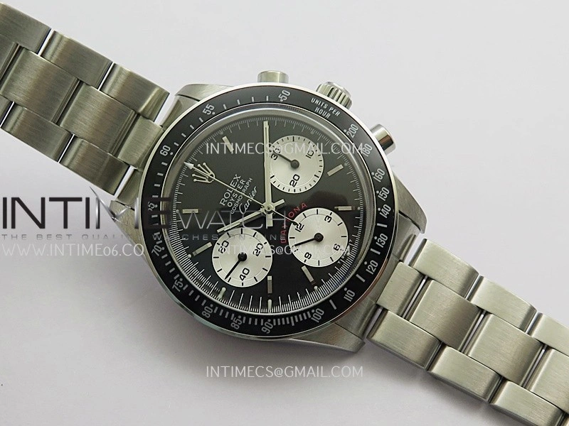 Daytona 6263 Cartier SS Black Bezel MSF Best Edition Black Dial Silver Subdials On SS Bracelet Venus 75