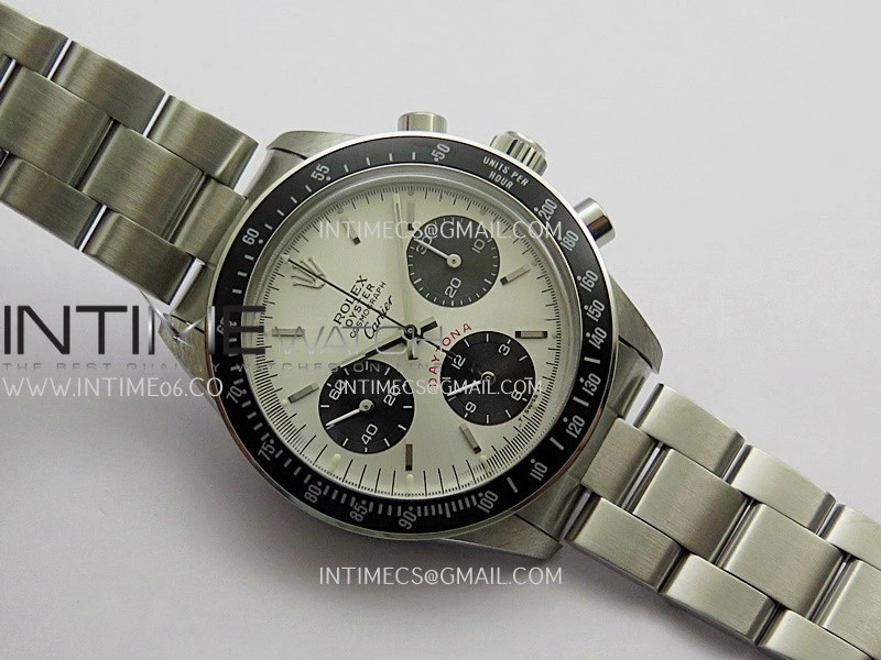 Daytona 6263 Cartier SS Black Bezel MSF Best Edition Silver Dial Black Subdials On SS Bracelet Venus 75