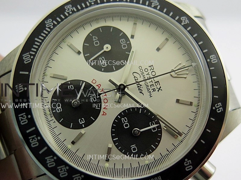 Daytona 6263 Cartier SS Black Bezel MSF Best Edition Silver Dial Black Subdials On SS Bracelet Venus 75