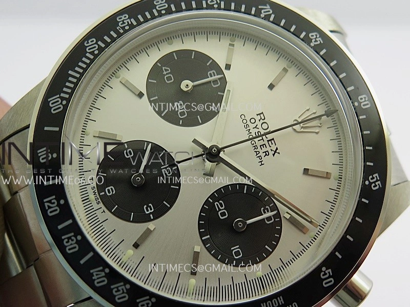 Daytona 6263 SS Black Bezel MSF Best Edition Silver Dial Black Subdials On SS Bracelet Venus 75