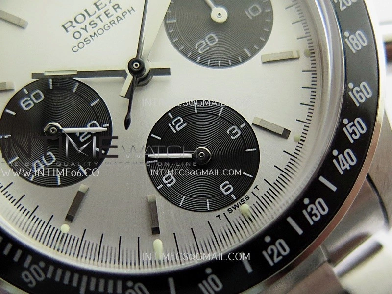 Daytona 6263 SS Black Bezel MSF Best Edition Silver Dial Black Subdials On SS Bracelet Venus 75