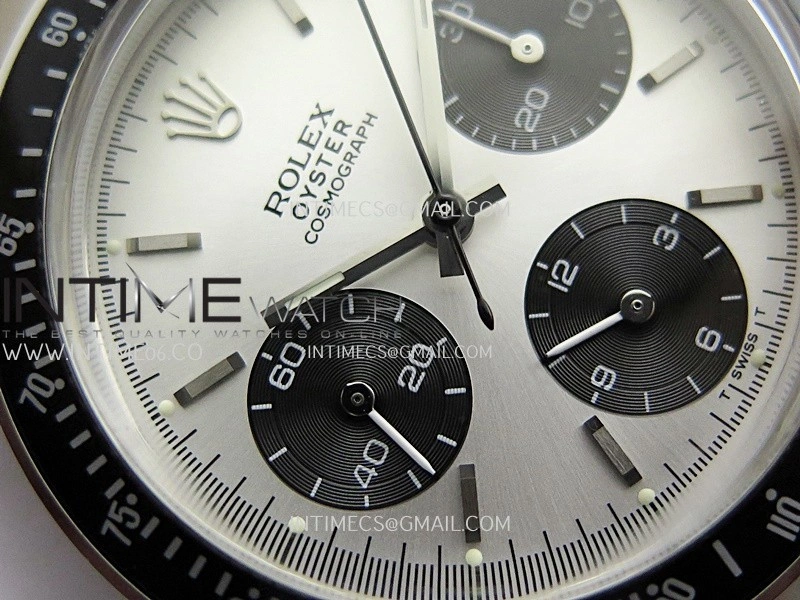 Daytona 6263 SS Black Bezel MSF Best Edition Silver Dial Black Subdials On SS Bracelet Venus 75