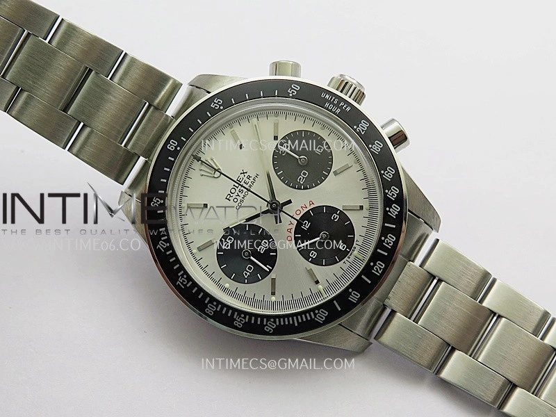 Daytona 6263 Red Daytona Word SS Black Bezel MSF Best Edition Silver Dial Black Subdials On SS Bracelet Venus 75
