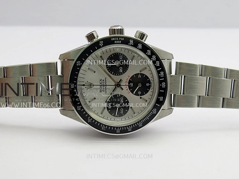 Daytona 6263 Red Daytona Word SS Black Bezel MSF Best Edition Silver Dial Black Subdials On SS Bracelet Venus 75