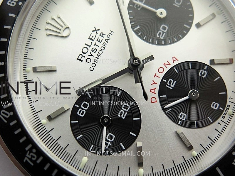 Daytona 6263 Red Daytona Word SS Black Bezel MSF Best Edition Silver Dial Black Subdials On SS Bracelet Venus 75