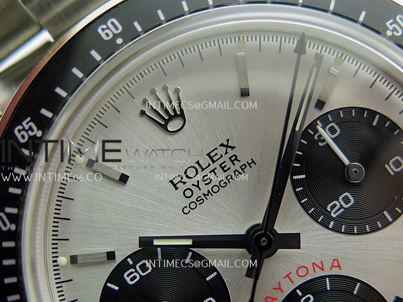 Daytona 6263 Red Daytona Word SS Black Bezel MSF Best Edition Silver Dial Black Subdials On SS Bracelet Venus 75