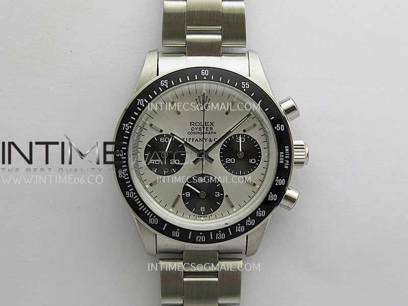 Daytona 6263 Tiffany SS Black Bezel MSF Best Edition Silver Dial Black Subdials On SS Bracelet Venus 75