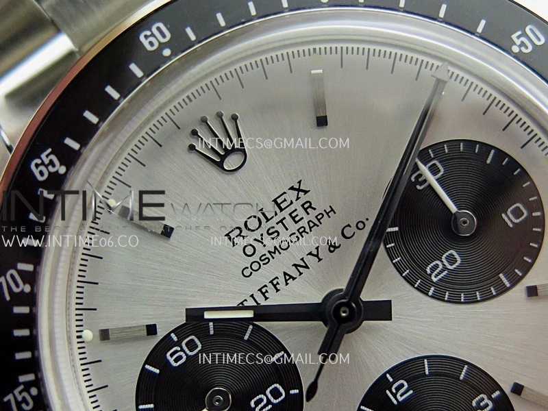 Daytona 6263 Tiffany SS Black Bezel MSF Best Edition Silver Dial Black Subdials On SS Bracelet Venus 75