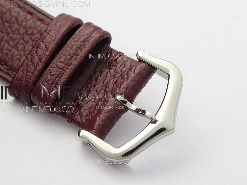 Tank Louis Ladies 25mm SS Crystal 8848F 1:1 Best Edition White Dial on Dark Red Leather Strap Ronda Quartz