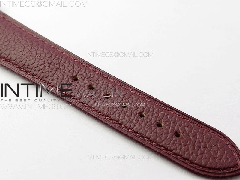 Tank Louis Ladies 25mm SS Crystal 8848F 1:1 Best Edition White Dial on Dark Red Leather Strap Ronda Quartz