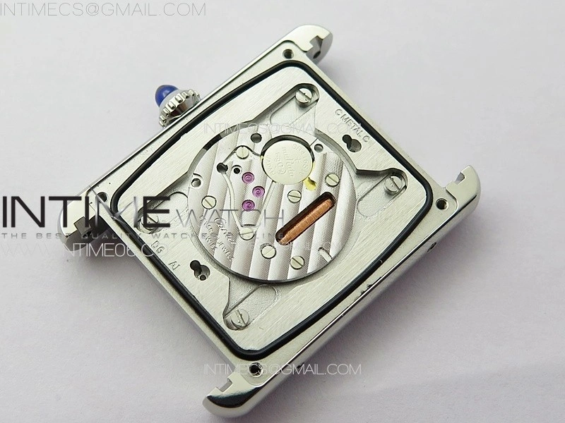 Tank Louis Ladies 25mm SS Crystal 8848F 1:1 Best Edition White Dial on Dark Red Leather Strap Ronda Quartz