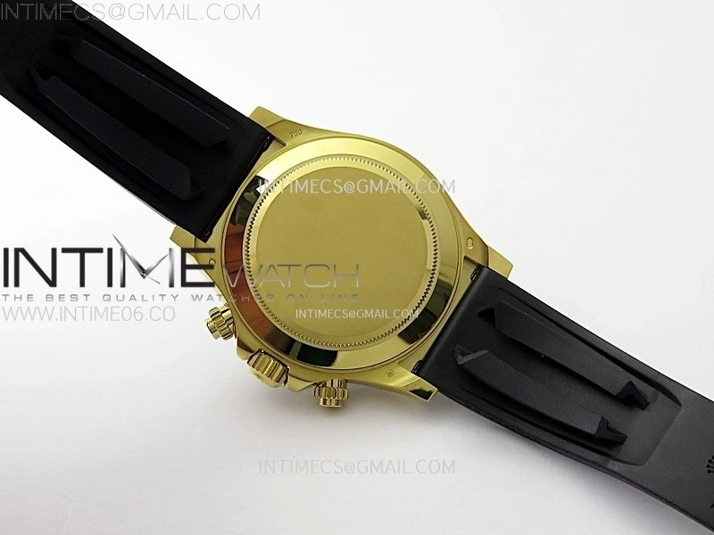 Daytona 116518 YG APSF 1:1 Best Edition Black Dial Diamonds Markers on Oysterflex Rubber Strap SH4130