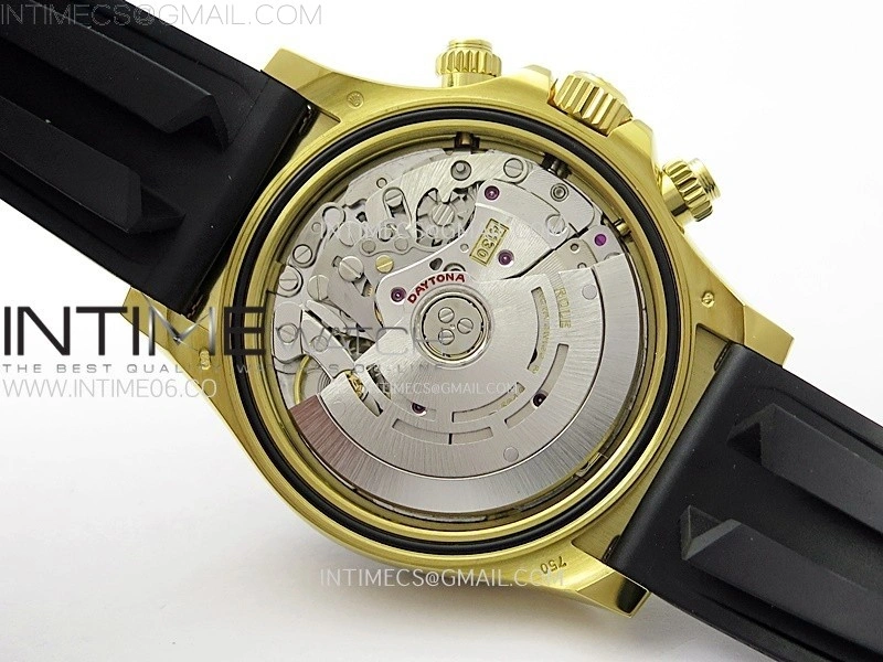 Daytona 116518 YG APSF 1:1 Best Edition Black Dial Diamonds Markers on Oysterflex Rubber Strap SH4130