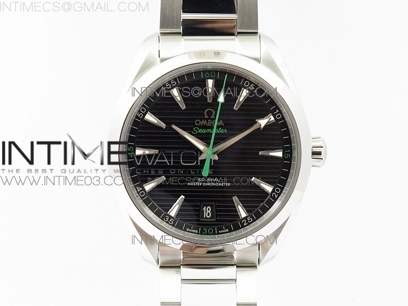 Aqua Terra 150M Master Chronometers VSF 1:1 Best Edition Black Dial Green second hand on SS Bracelet A8900 Super Clone