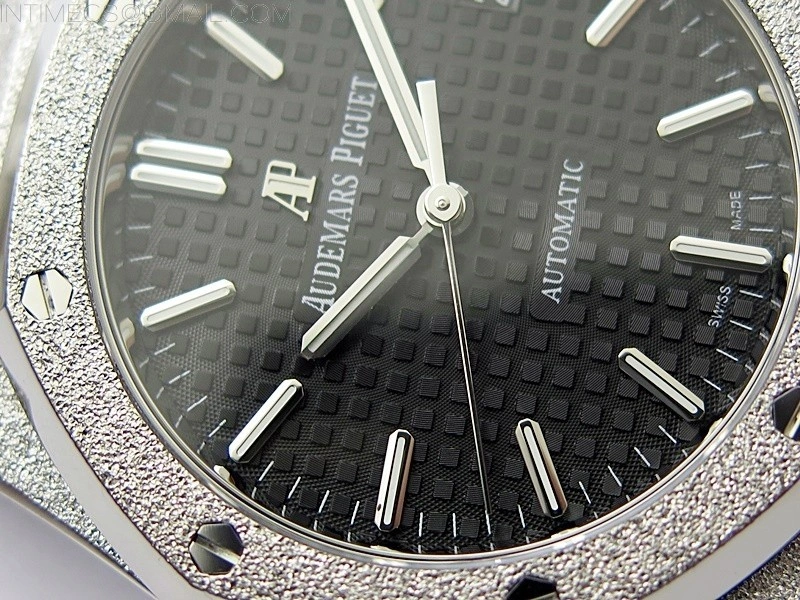 Royal Oak 37mm 15454 Frosted SS APSF 1:1 Best Edition Black Textured Dial on Frosted SS Bracelet SA3120 Super Clone