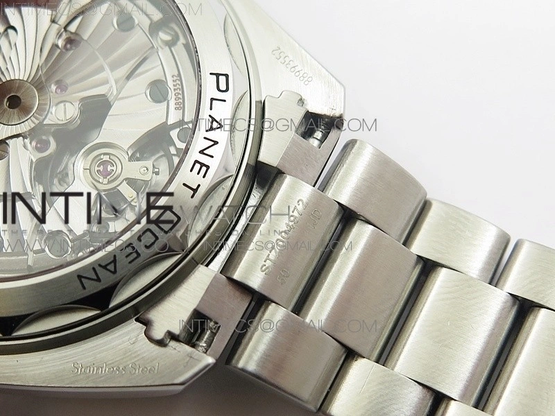 Planet Ocean 43.5mm SS VSF 1:1 Best Edition Black Orange Bezel Black Dial on SS Bracelet A8900 Super Clone