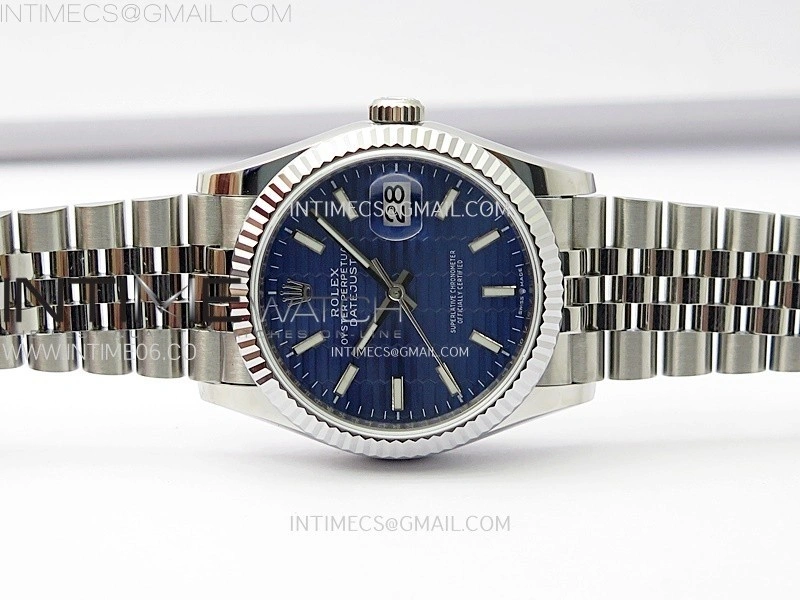 DateJust 36MM 126234 SS APSF 1:1 Best Edition Blue Fluted Dial Sticks Markers on SS Jubilee Bracelet SA3235