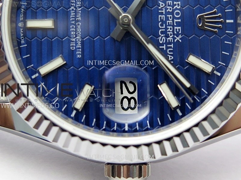 DateJust 36MM 126234 SS APSF 1:1 Best Edition Blue Fluted Dial Sticks Markers on SS Jubilee Bracelet SA3235