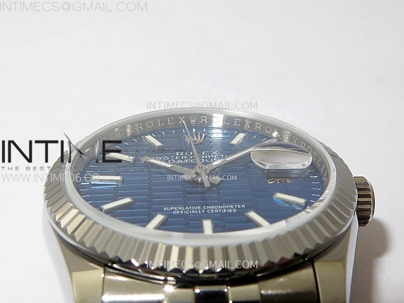 DateJust 36MM 126234 SS APSF 1:1 Best Edition Blue Fluted Dial Sticks Markers on SS Jubilee Bracelet SA3235