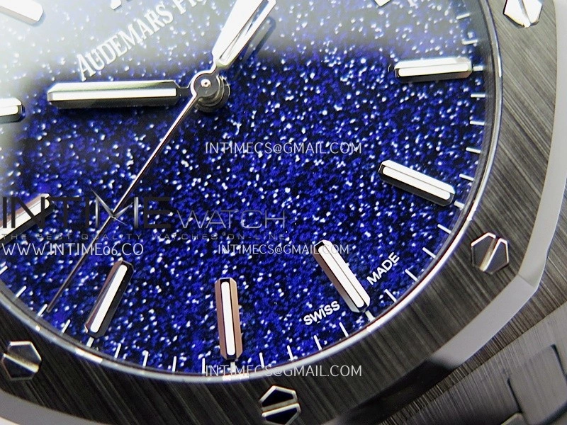 Royal Oak 15500 Black Ceramic APSF 1:1 Best Edition Blue Starry Dial On Black Ceramic Bracelet SA4302 Super Clone