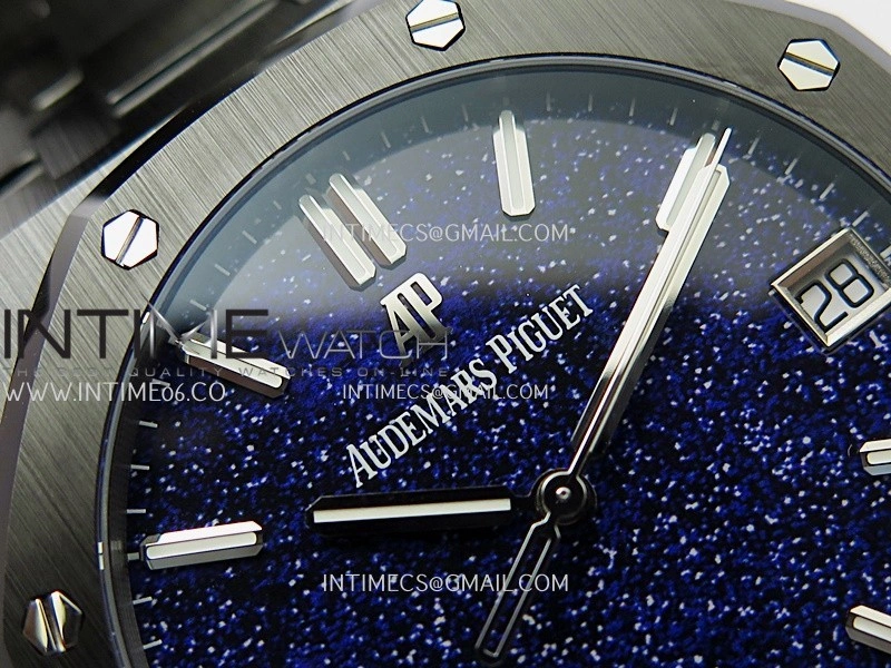 Royal Oak 15500 Black Ceramic APSF 1:1 Best Edition Blue Starry Dial On Black Ceramic Bracelet SA4302 Super Clone