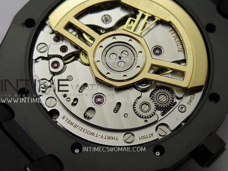 Royal Oak 15500 Black Ceramic APSF 1:1 Best Edition Celebration Dial On Black Ceramic Bracelet SA4302 Super Clone