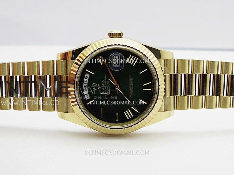 Day Date 228238 40mm 904L YG VSF 1:1 Best Edition Green Ombre Dial Roman Marker On YG President Bracelet DD3255