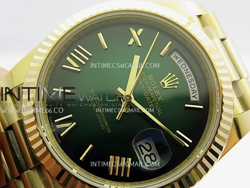 Day Date 228238 40mm 904L YG VSF 1:1 Best Edition Green Ombre Dial Roman Marker On YG President Bracelet DD3255