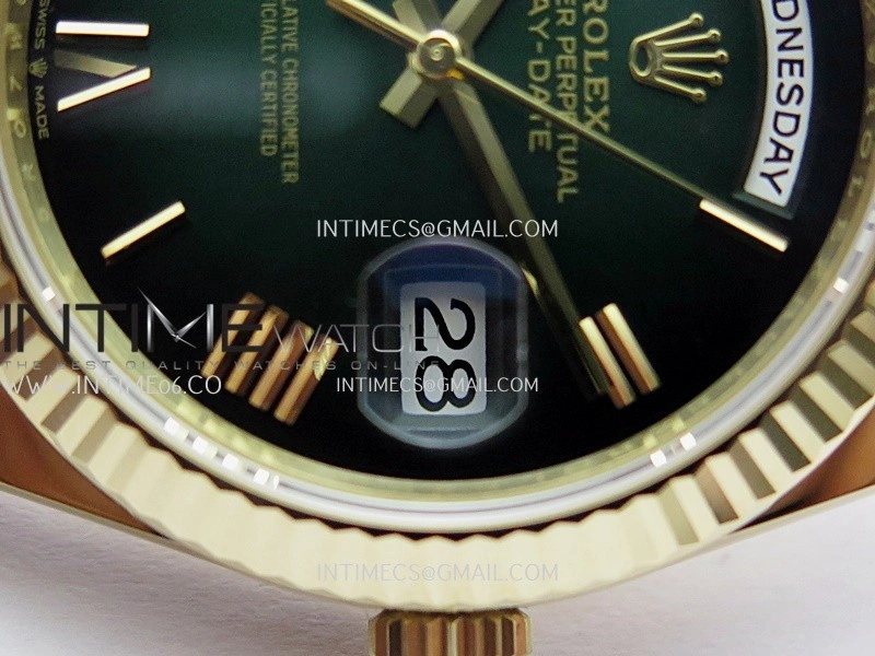 Day Date 228238 40mm 904L YG VSF 1:1 Best Edition Green Ombre Dial Roman Marker On YG President Bracelet DD3255