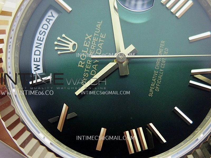 Day Date 228238 40mm 904L YG VSF 1:1 Best Edition Green Ombre Dial Roman Marker On YG President Bracelet DD3255